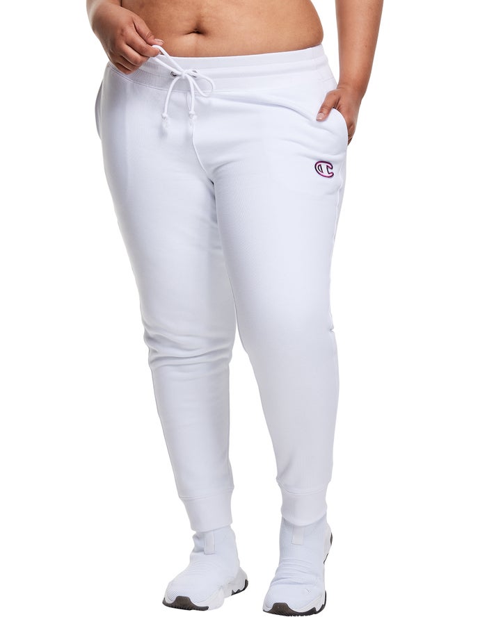 Jogger Champion Mujer - Plus Reverse Weave Triple Outline C Logo ( Blancas ) 6142530-UB